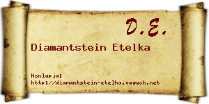 Diamantstein Etelka névjegykártya
